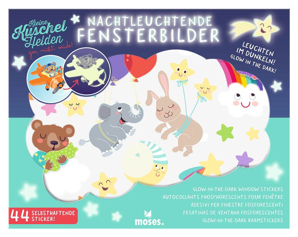 Kleine Kuschelhelden Nachtleuchtende Fensterbilder