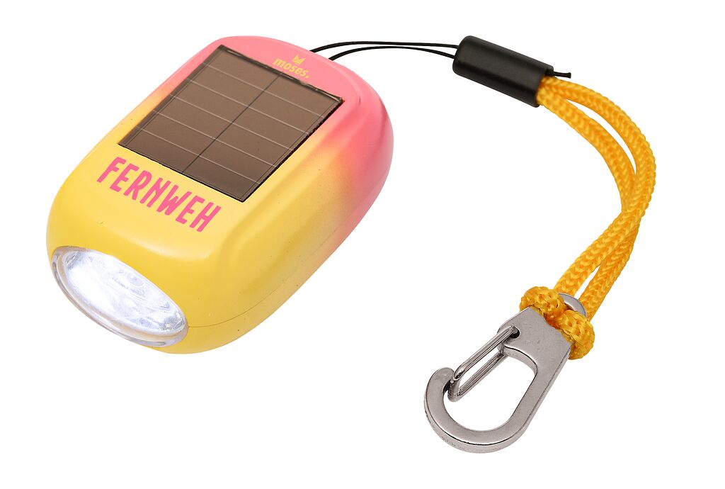 Fernweh Mini-Dynamo-Solar Taschenlampe gelb