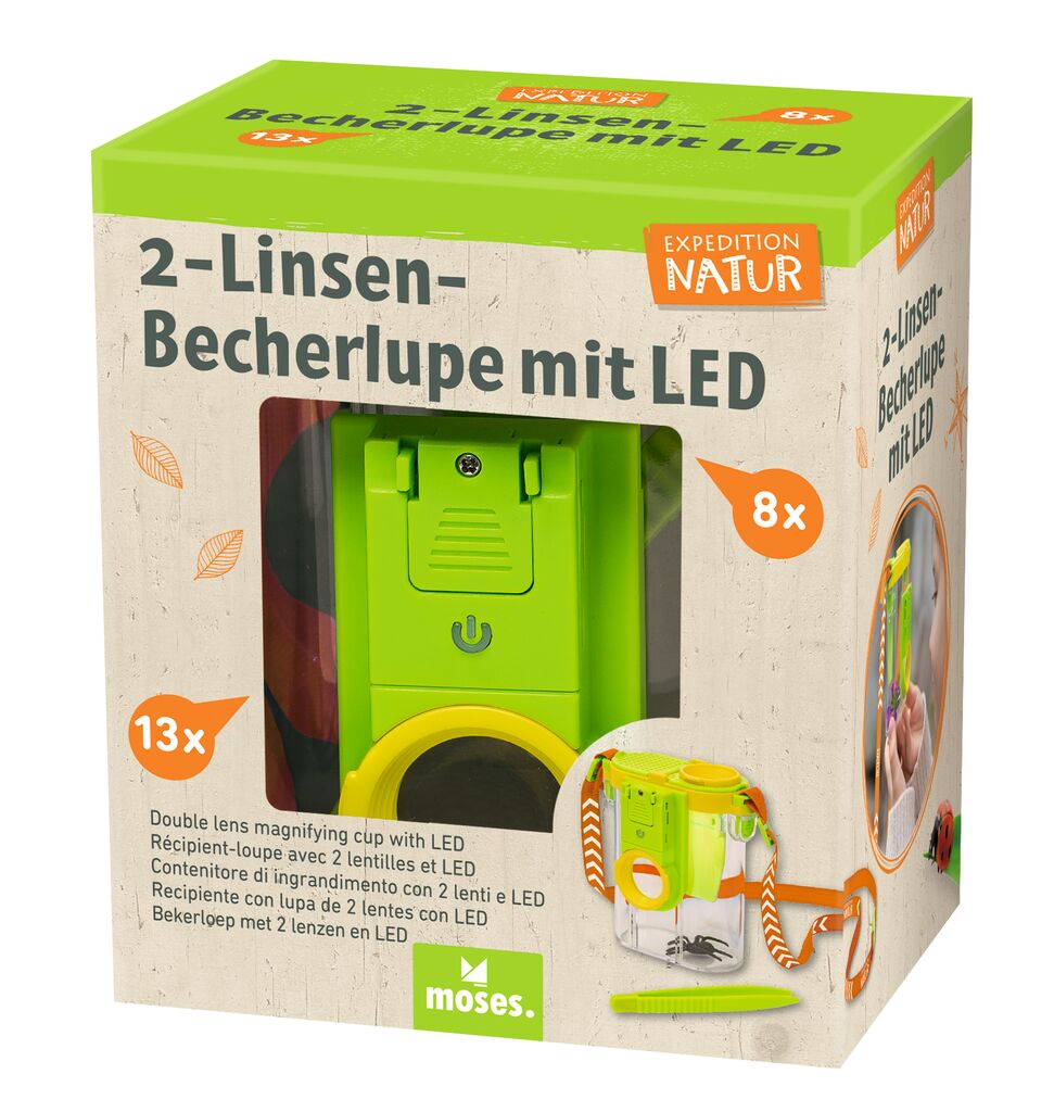 Expedition Natur 2-Linsen-Becherlupe mit LED