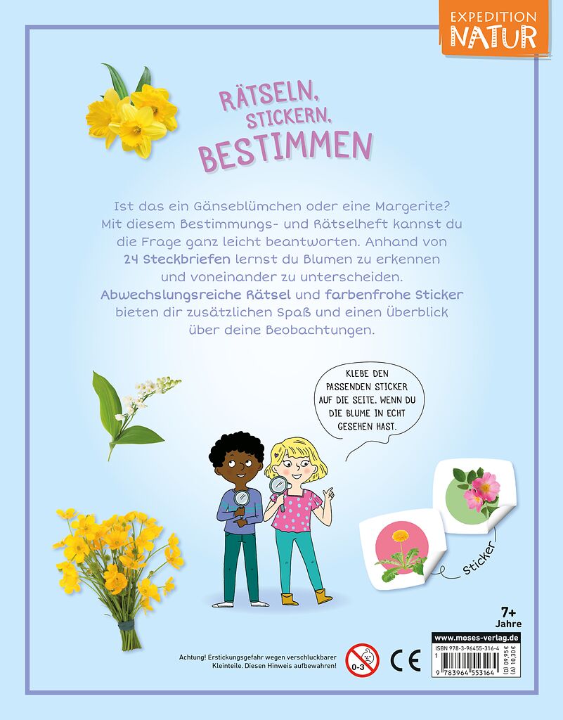 Expedition Natur: Rätseln, Stickern, Bestimmen - Blumen