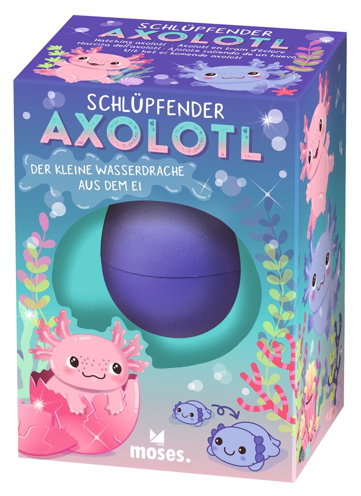 Schlüpfender Axolotl violett